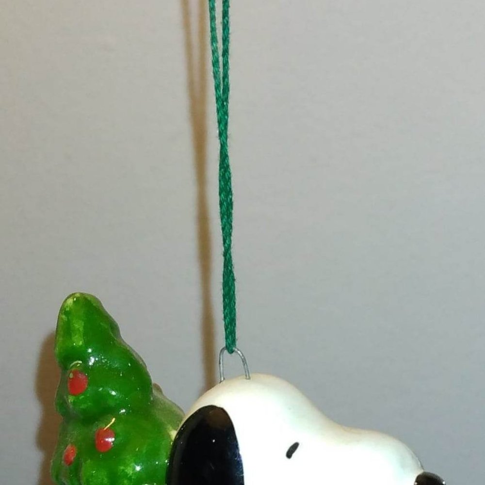 Vintage Peanuts Snoopy in Boat Christmas Ornament, JAPAN
